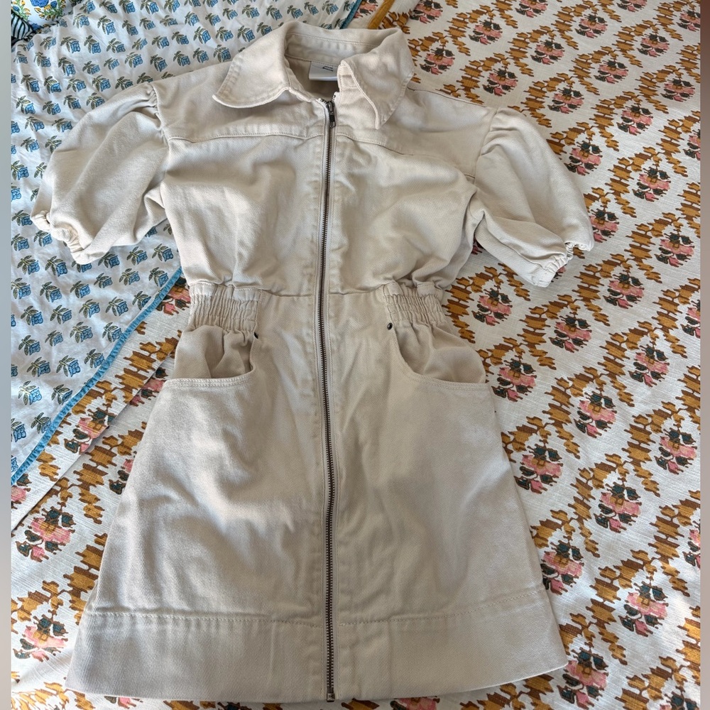 C/MEO Collective Cream Zip-Front Utility Dress